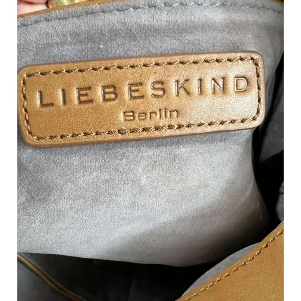 Liebeskind Berlin Jay Leather Hobo Bag Woven Cognac Shoulder Crossbody - Picture 5 of 13
